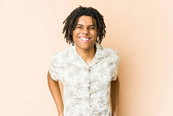 Joven Afroamericano Rasta Hombre Feliz Sonriente Alegre — Foto de Stock