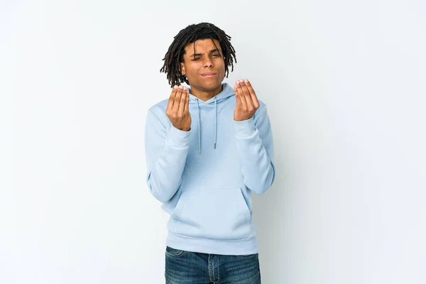 Jovem Afro Americano Rasta Homem Mostrando Que Ela Não Tem — Fotografia de Stock