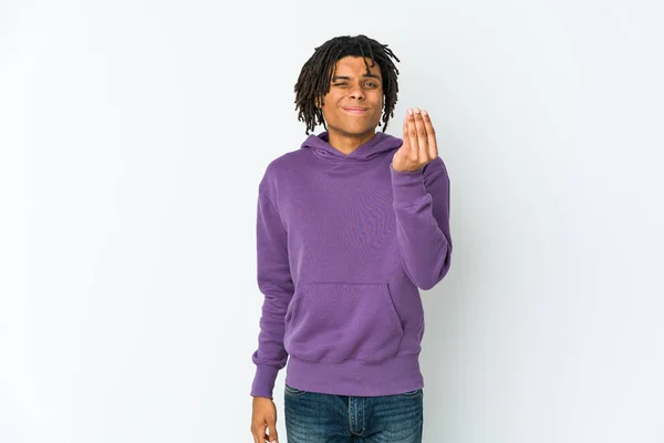 Young African American Rasta Man Showing She Has Money — Stock Photo, Image