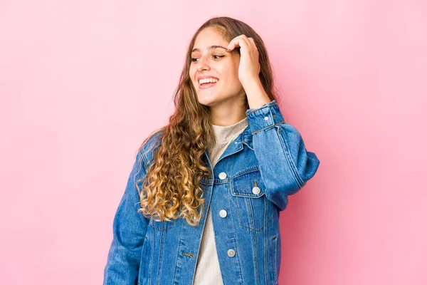 Jovem Caucasiana Celebrando Uma Vitória Paixão Entusiasmo Expressão Feliz — Fotografia de Stock