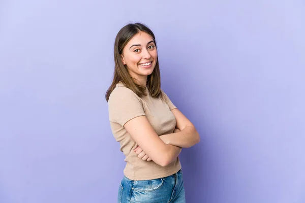 Jonge Blanke Vrouw Gelukkig Glimlachend Vrolijk — Stockfoto