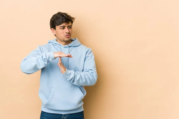 Young Cool Man Showing Timeout Gesture — Stock Photo, Image
