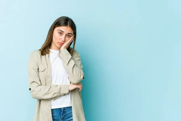 Giovane Donna Caucasica Che Annoia Stanca Bisogno Una Giornata Relax — Foto Stock