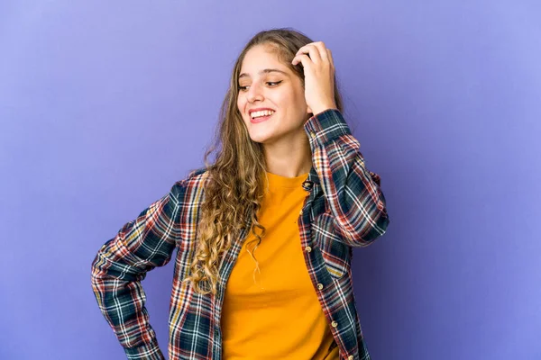 Giovane Donna Caucasica Carina Che Celebra Una Vittoria Passione Entusiasmo — Foto Stock