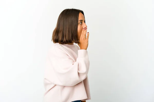 Young Mixed Race Woman Being Shocked Because Something — Stock Photo, Image