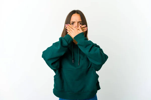 Young Mixed Race Woman Doing Denial Gesture — Stock Photo, Image