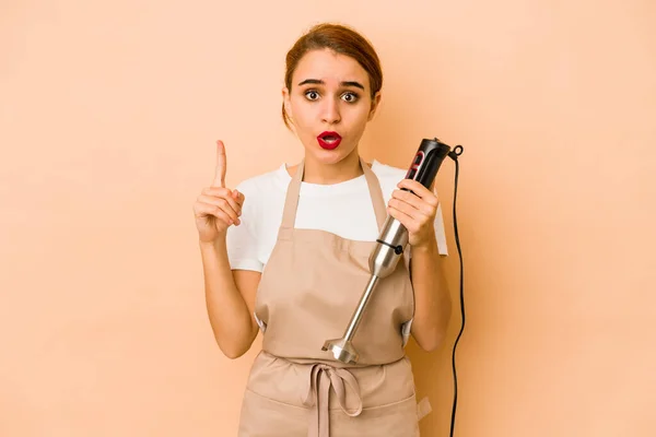 Joven Mujer Cocinera Árabe Flaco Que Tiene Una Gran Idea —  Fotos de Stock