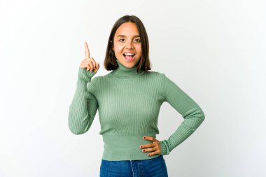 Genç melez kadının bir fikri, ilham konsepti var..