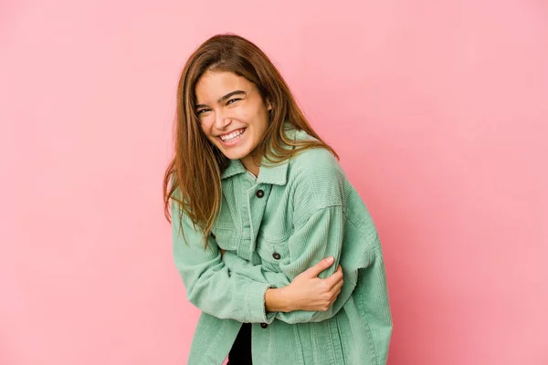 Jong Mager Kaukasisch Tiener Meisje Lachen Hebben Plezier — Stockfoto