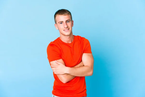 Young Caucasian Handsome Man Laughing Having Fun — Stock Photo, Image