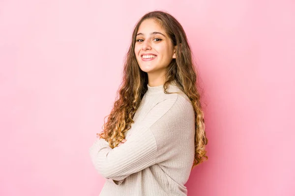 Joven Mujer Caucásica Feliz Sonriente Alegre — Foto de Stock