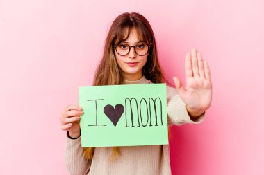 Seni seviyorum diyen beyaz bir kadın kendini izole edip elini uzatmış, dur işaretini göstererek seni engelliyor..