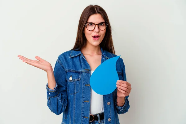 Jeune Femme Caucasienne Célébrant Journée Mondiale Eau Isolée Sur Fond — Photo