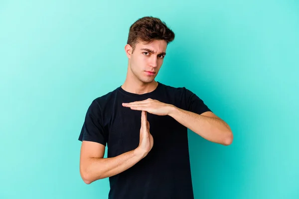 Young Caucasian Man Posing Color Background — Stock Photo, Image