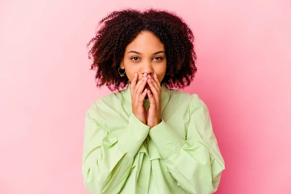 Giovane Afro Americana Mista Donna Isolato Inventando Piano Mente Creazione — Foto Stock