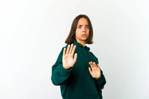 Jonge Gemengde Ras Vrouw Wordt Geschokt Als Gevolg Van Een — Stockfoto