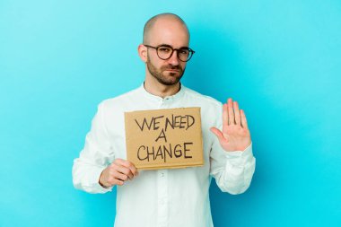 Elinde mor arka planda izole edilmiş, elini uzatmış, dur işaretini göstermeyen, seni engelleyen bir tabelaya ihtiyacımız var..