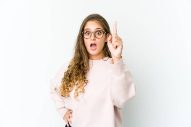 Kafkasyalı genç bir kadının bir fikri, ilham konsepti var.