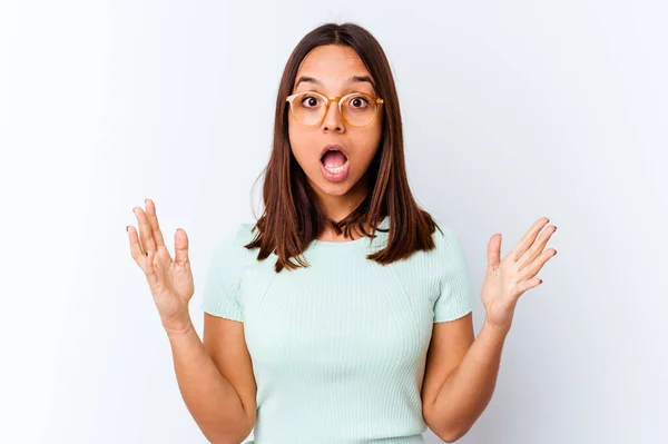 Young Mixed Race Woman Isolated Celebrating Victory Success Surprised Shocked — Stock Photo, Image