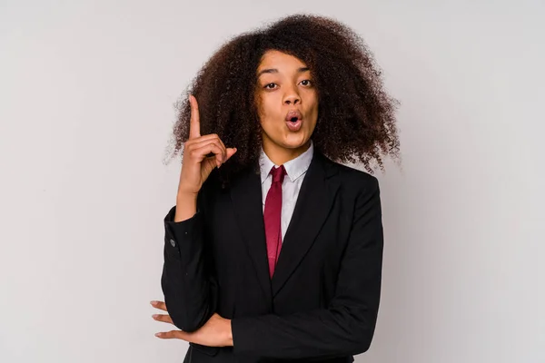 Joven Mujer Negocios Afroamericana Vistiendo Traje Aislado Sobre Fondo Blanco — Foto de Stock