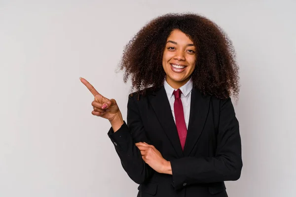 Jeune Femme Affaires Afro Américaine Portant Costume Isolé Sur Fond — Photo