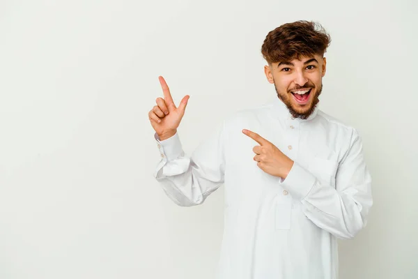 Young Moroccan Man Wearing Typical Arab Clothes Isolated White Background — Stock Photo, Image