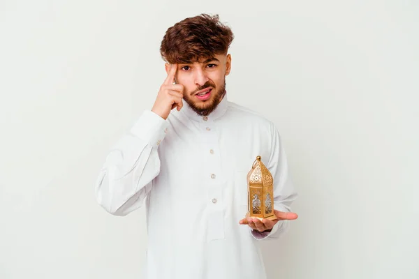 Jonge Marokkaanse Man Draagt Een Typisch Arabische Kleding Met Een — Stockfoto