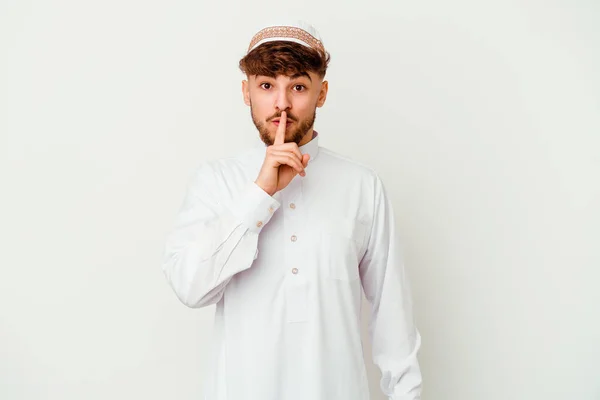 Joven Árabe Vestido Con Típico Traje Árabe Aislado Sobre Fondo —  Fotos de Stock