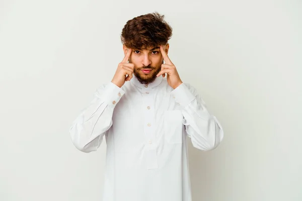 Jonge Marokkaanse Man Het Dragen Van Een Typische Arabische Kleding — Stockfoto