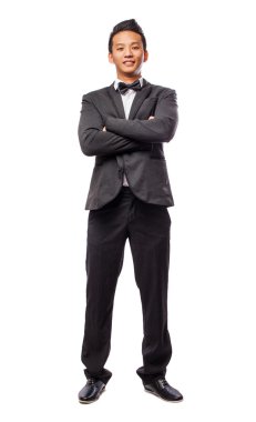 Asya genç adam giyen takım elbise