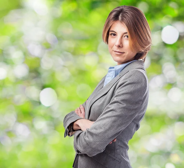 Mujer joven ejecutiva posando — Foto de Stock