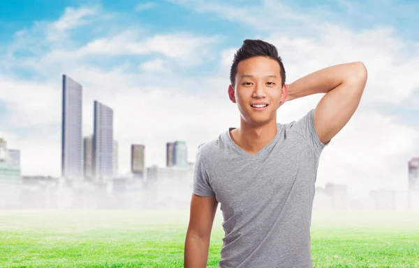 Beautiful asian man posing — Stock Photo, Image