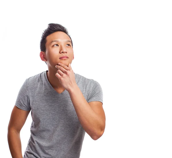 Asian man thinking about something — Stock Photo, Image