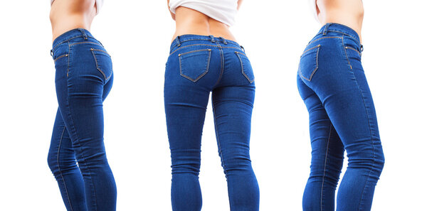 Young woman wearing blue jeans