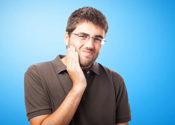 Homem sofrendo dor de dentes — Fotografia de Stock