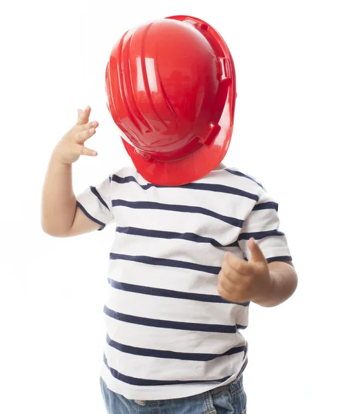 Little boy with helmet — Stock Photo, Image