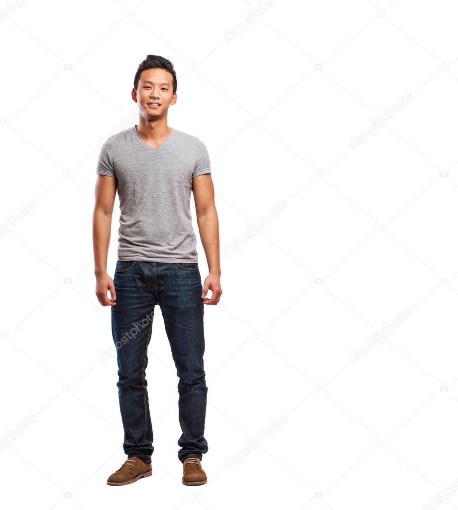 Cuerpo completo de hombre chino: fotografía de stock