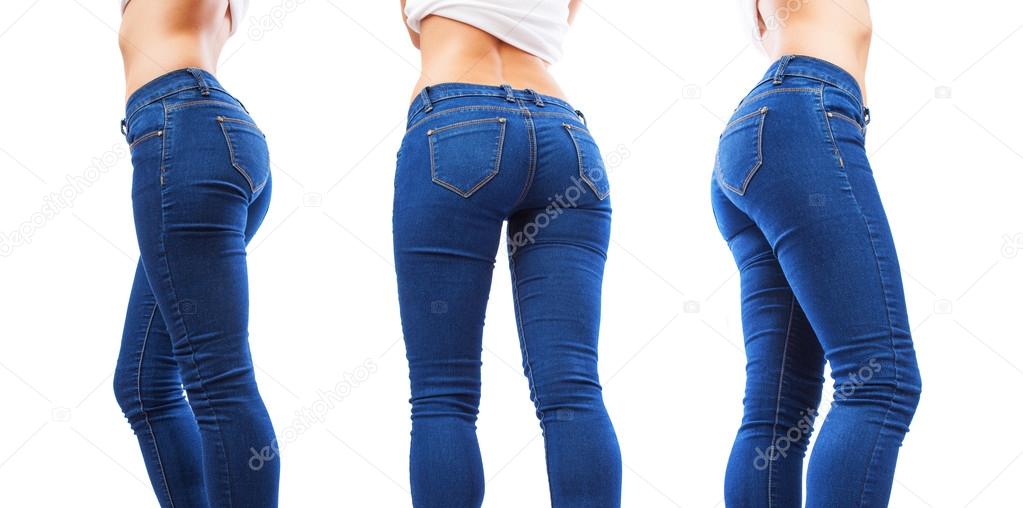 Young woman wearing blue jeans