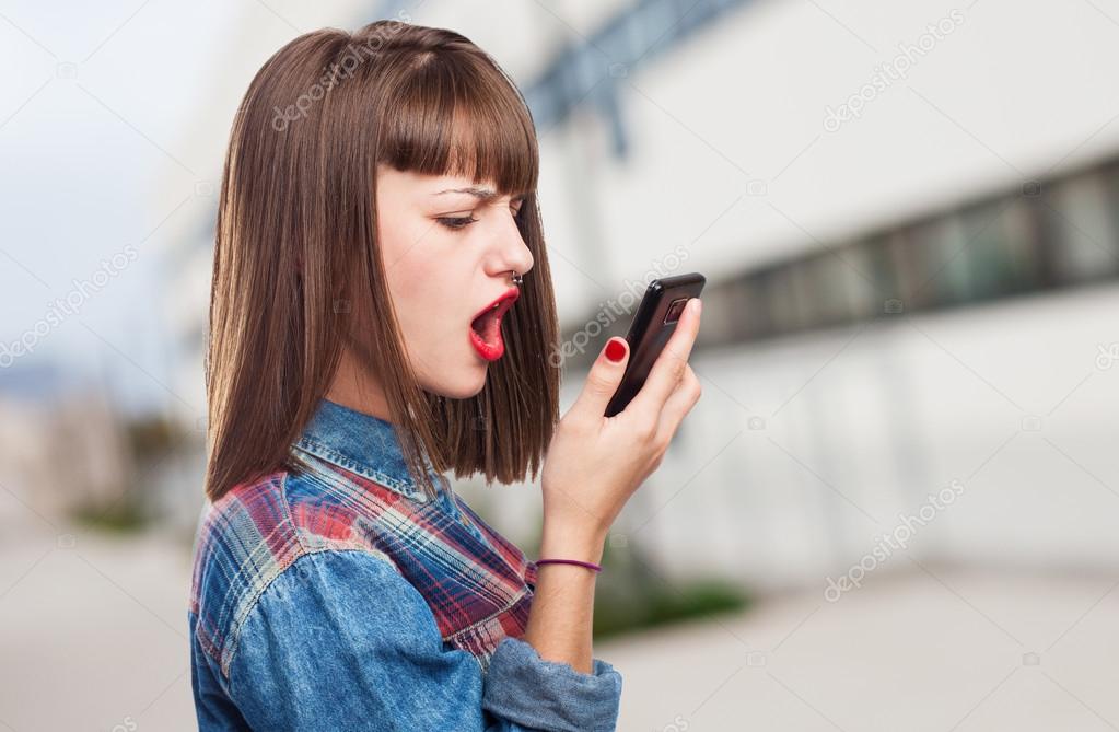 Young girl talking on mobile phone