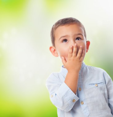 Little boy with surprised gesture clipart