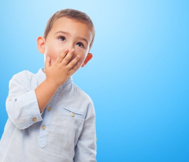 Little boy with surprised gesture clipart