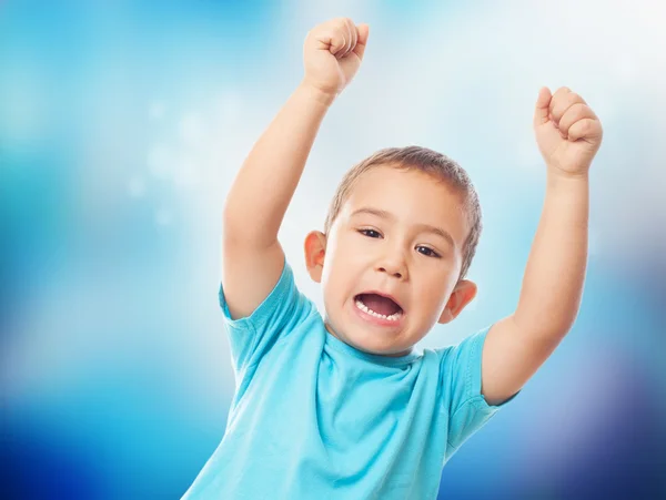 Kleine jongen met animeren gebaar — Stockfoto