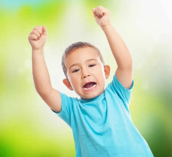 Kleiner Junge mit animierender Geste — Stockfoto