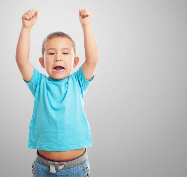 Niño pequeño con gesto de animación — Foto de Stock