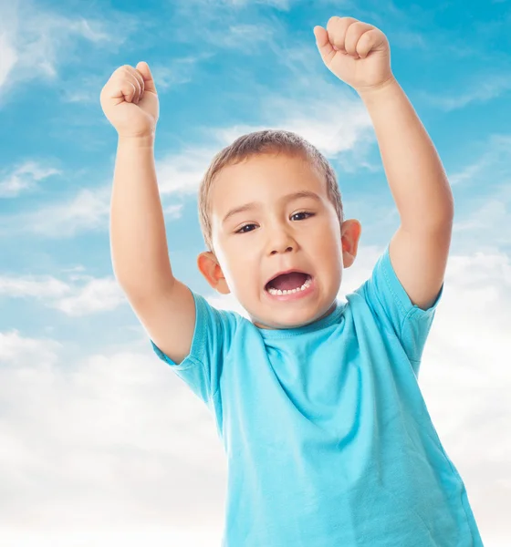 Kleine jongen met animeren gebaar — Stockfoto