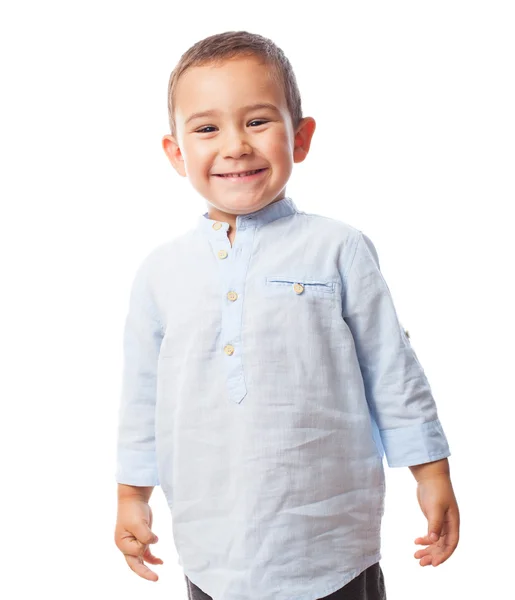 Niño pequeño con gesto sonriente — Foto de Stock