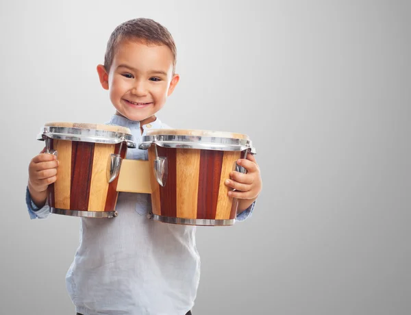 Little boy holding drum — Stock Photo, Image