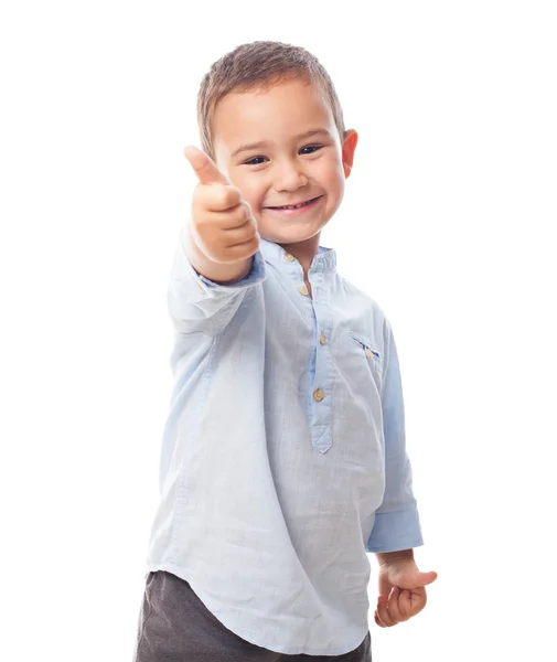 Little boy doing okay gesture — Stock Photo, Image