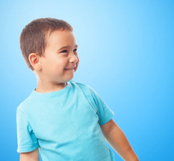 Menino com gesto feliz — Fotografia de Stock