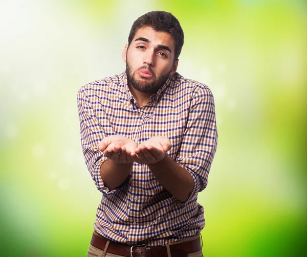 Young man asking for money — Stock Photo, Image